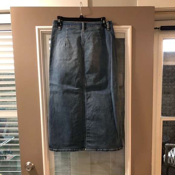 Inc Midi Jean Skirt Button Down With Front Pockets Size 6 - Picture 3 of 6